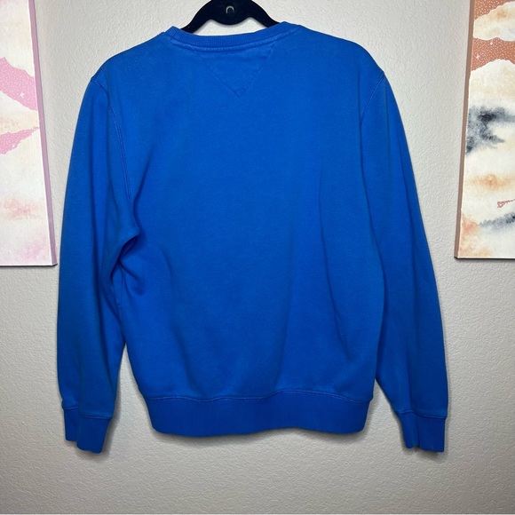 Tommy Hilfiger Unisex Graphic Logo Blue Crewneck Pullover Sweater Medium - Picture 5 of 8